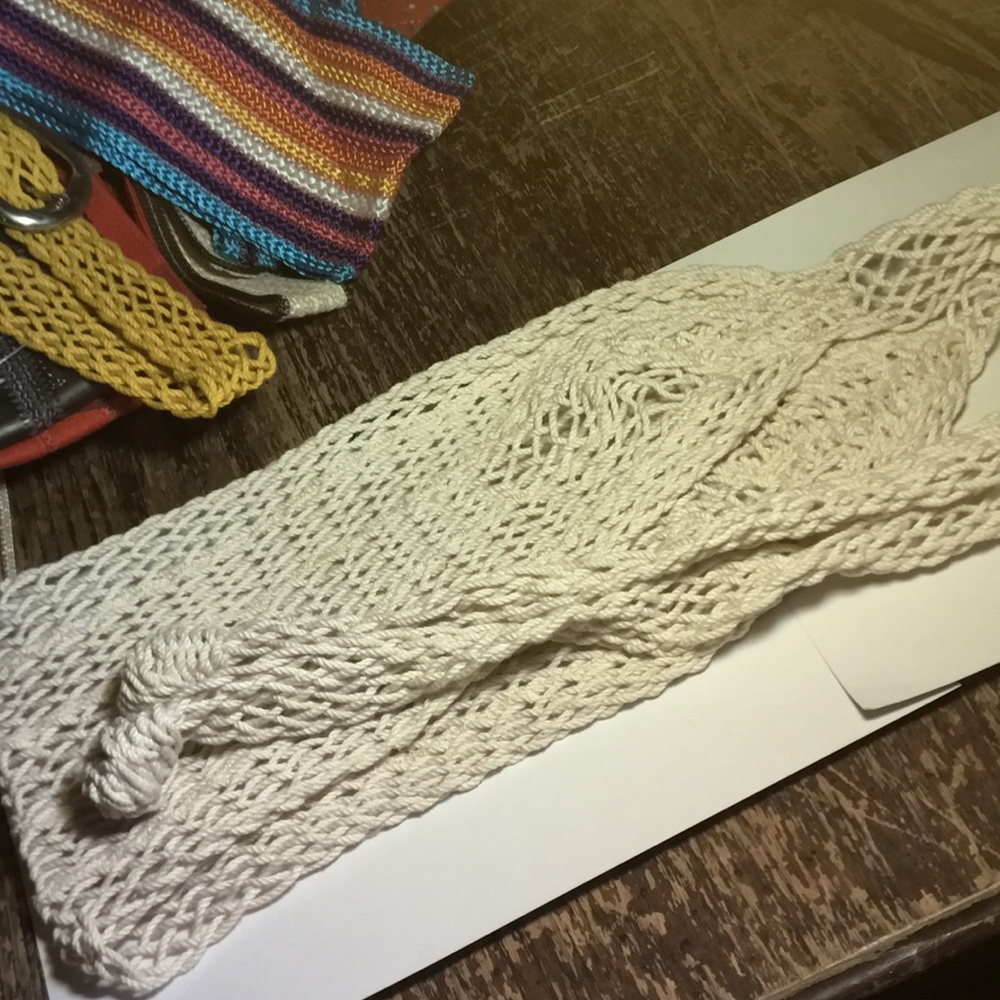 Vintage New Fishnet Hip Belt White 1982